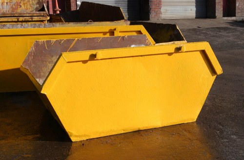 Enclosed and Lockable Skip in Front of a Residential Property